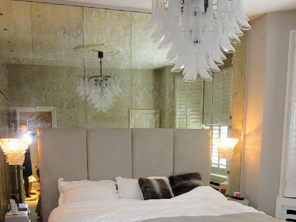 antique mirror wall cladding Bedroom